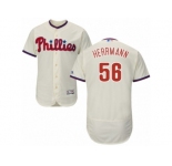 Men's Majestic Philadelphia Phillies #56 Frank Herrmann Cream Flexbase Authentic Collection MLB Jersey