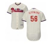 Men's Majestic Philadelphia Phillies #56 Frank Herrmann Cream Flexbase Authentic Collection MLB Jersey