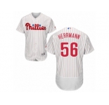 Men's Majestic Philadelphia Phillies #56 Frank Herrmann White Red Strip Flexbase Authentic Collection MLB Jersey