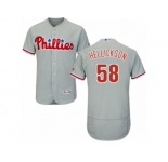 Men's Majestic Philadelphia Phillies #58 Jeremy Hellickson Grey Flexbase Authentic Collection MLB Jersey
