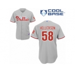 Men's Majestic Philadelphia Phillies #58 Jeremy Hellickson Replica Grey Road Cool Base MLB Jersey