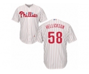 Men's Majestic Philadelphia Phillies #58 Jeremy Hellickson Replica White Red Strip Home Cool Base MLB Jersey