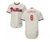 Men's Majestic Philadelphia Phillies #6 Ryan Howard Cream Flexbase Authentic Collection MLB Jersey