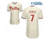 Men's Majestic Philadelphia Phillies #7 Maikel Franco Authentic Cream Alternate Cool Base MLB Jersey