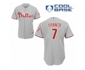 Men's Majestic Philadelphia Phillies #7 Maikel Franco Authentic Grey Road Cool Base MLB Jersey