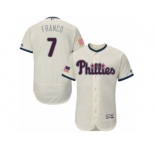Men's Majestic Philadelphia Phillies #7 Maikel Franco Cream Fashion Stars & Stripes Flex Base MLB Jersey