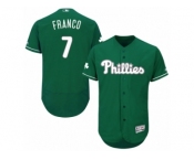 Men's Majestic Philadelphia Phillies #7 Maikel Franco Green Celtic Flexbase Authentic Collection MLB Jersey