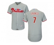 Men's Majestic Philadelphia Phillies #7 Maikel Franco Grey Flexbase Authentic Collection MLB Jersey