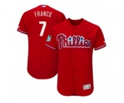 Men's Majestic Philadelphia Phillies #7 Maikel Franco Scarlet 2017 Spring Training Authentic Flex Base Collection MLB Jersey
