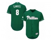 Men's Majestic Philadelphia Phillies #8 Juan Samuel Green Celtic Flexbase Authentic Collection MLB Jersey