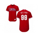 Men's Majestic Philadelphia Phillies #99 Mitch Williams Red Flexbase Authentic Collection MLB Jersey