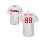 Men's Majestic Philadelphia Phillies #99 Mitch Williams White Red Strip Flexbase Authentic Collection MLB Jersey