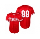 Men's Mitchell and Ness Philadelphia Phillies #99 Mitch Williams Replica Red Throwback MLB Jersey