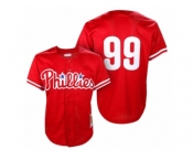 Men's Mitchell and Ness Philadelphia Phillies #99 Mitch Williams Replica Red Throwback MLB Jersey