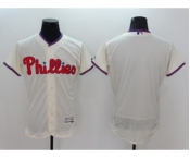 Men's Philadelphia Phillies Blank Majestic Cream Flexbase Authentic Collection Team Jersey