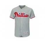 Men's Philadelphia Phillies Majestic Road Blank Gray Flex Base Authentic Collection Team Jersey