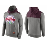 Men's Philadelphia Phillies Nike Gray Cooperstown Collection Hybrid Pullover Hoodie