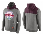 Men's Philadelphia Phillies Nike Gray Cooperstown Collection Hybrid Pullover Hoodie