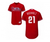 Philadelphia Phillies #21 Clay Buchholz Red Flexbase Authentic Collection MLB Jersey