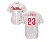 Philadelphia Phillies #23 Aaron Altherr Replica White Red Strip Home Cool Base MLB Jersey