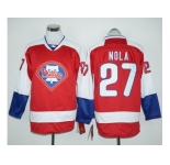 Philadelphia Phillies #27 Aaron Nola Red Long Sleeve Stitched Baseball Jersey