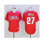 Philadelphia Phillies #27 Aaron Nola Red New Cool Base Stitched Baseball Jersey
