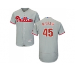 Philadelphia Phillies #45 Tug McGraw Grey Flexbase Authentic Collection Stitched MLB Jersey