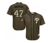 Philadelphia Phillies #47 Larry Andersen Green Salute to Service Stitched Baseball Jersey