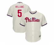 Philadelphia Phillies #5 Nick Williams Replica Cream Alternate Cool Base MLB Jersey