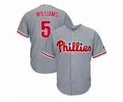 Philadelphia Phillies #5 Nick Williams Replica Grey Road Cool Base MLB Jersey