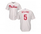 Philadelphia Phillies #5 Nick Williams Replica White Red Strip Home Cool Base MLB Jersey