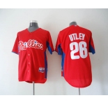 mlb Philadelphia Phillies #26 Utley 2011 BP Red[Cool Base]