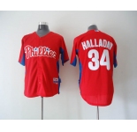 mlb Philadelphia Phillies #34 Halladay 2011 BP Red[Cool Base]