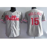 mlb jerseys philadelphia phillies #15 hollins m&n grey