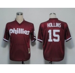 mlb jerseys philadelphia phillies #15 hollins red m&n 1991