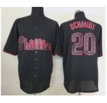 mlb jerseys philadelphia phillies #20 schmidt black[fashion]