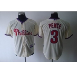 mlb jerseys philadelphia phillies #3 pence cream