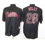 mlb jerseys philadephia phillies #26 utley black fashion