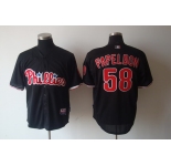 mlb jerseys philadephia phillies #58 papelbon black