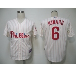 mlb jerseys philadephia phillies #6 howard cream(red strip) cool base