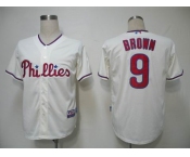 mlb jerseys philadephia phillies #9 brown cream(cool base)