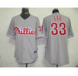 mlb jerseys philadephia phillis #33 lee grey