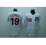 mlb philadelphia phillies #19 luzinski white(red strip)