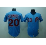 mlb philadelphia phillies #20 schmidt m&n blue