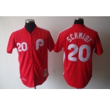 mlb philadelphia phillies #20 schmidt m&n red