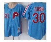 mlb philadelphia phillies #30 cash blue(throwback)