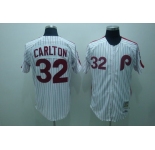 mlb philadelphia phillies #32 carlton white(red strip)