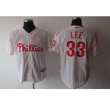mlb philadelphia phillies #33 cliff lee white[red strip]