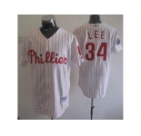 mlb philadelphia phillies #34 Lee white(red strip)