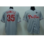 mlb philadelphia phillies #35 Hamels 2008 world series grey